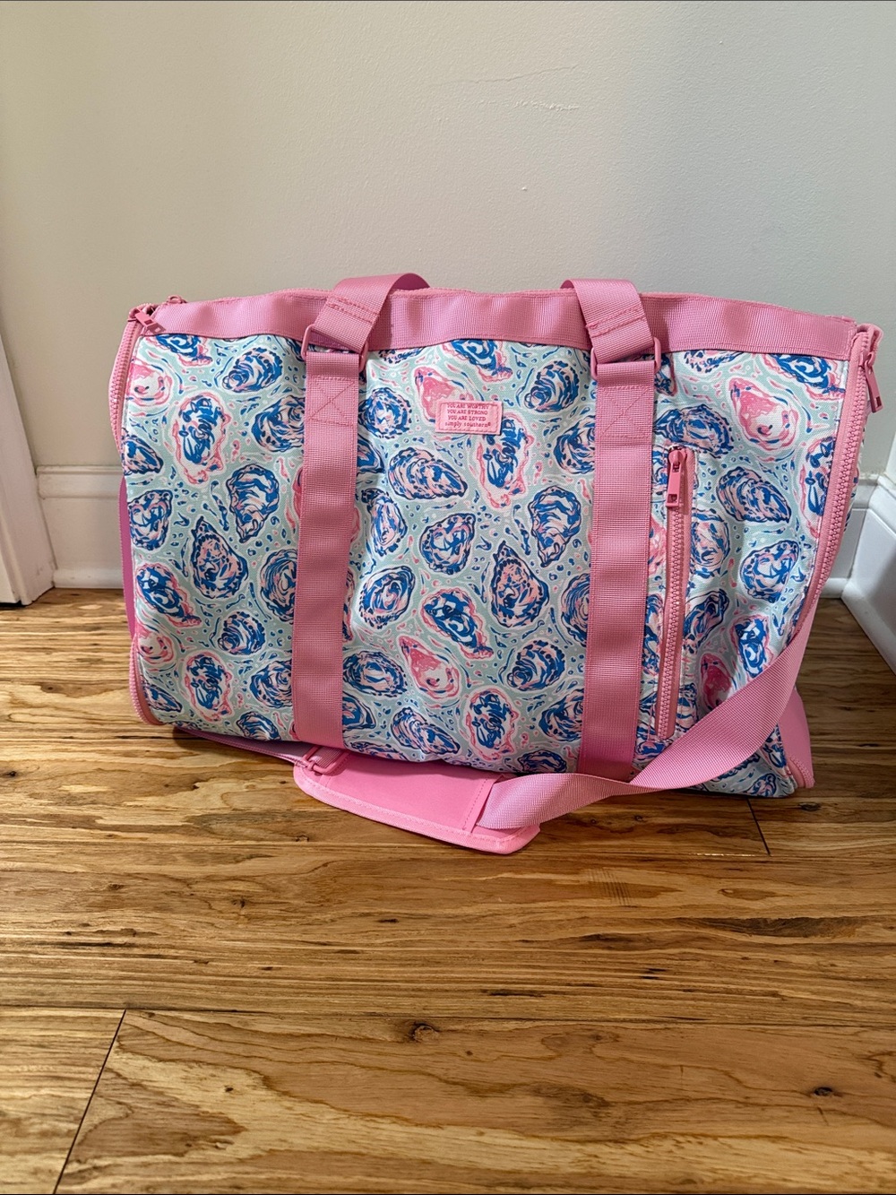 Pink and Blue Oyster Print Women's Weekender Bag by Simply Southern